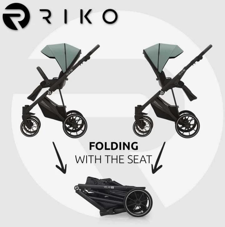 Vežimėlis Riko Velar Up, 2 viename, žalsvos spalvos