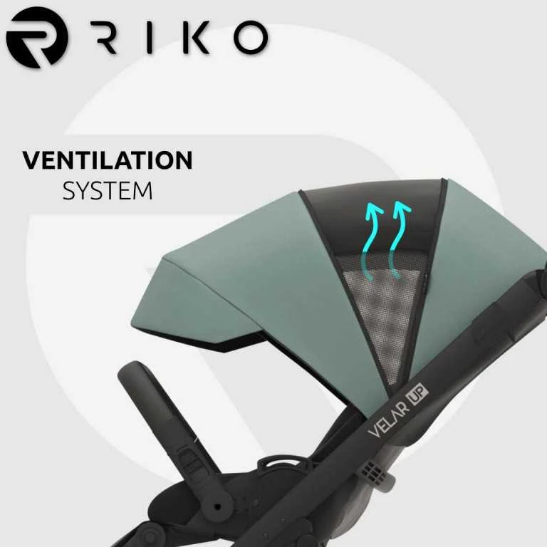 Vežimėlis Riko Velar Up, 2 viename, žalsvos spalvos