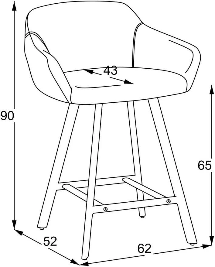 Pusbario kėdė Mey / Eden 7 (Stool 65), Rusva