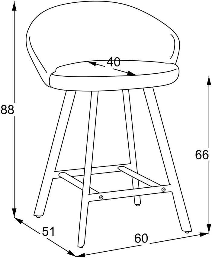 Pusbario kėdė Saki / Uras 12 (Stool 65), Pilka