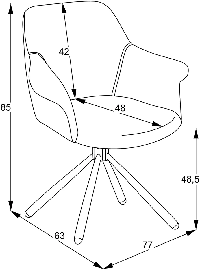 Valgomojo kėdė Pari/Odessa 450-Swivel Conic KD, Samanų žalia