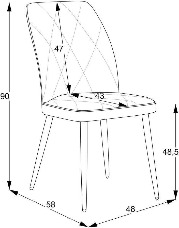 Valgomojo kėdė Vika/Anka 04-Conic KD, Šviesiai pilka