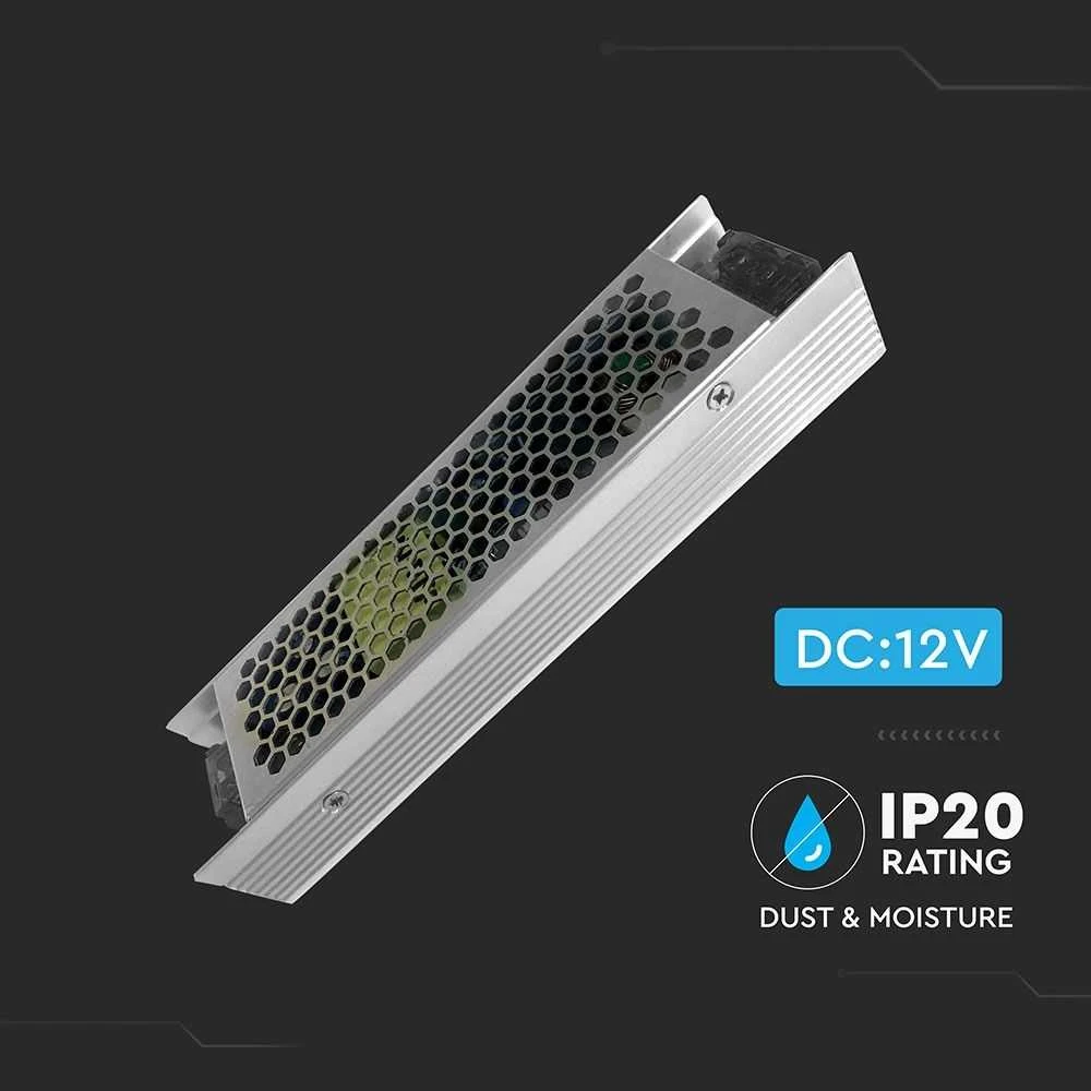 120W Maitinimo šaltinis V-TAC, 12V, 10A, metaliniu korpusu, IP20