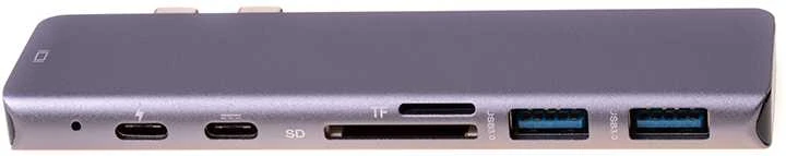 Adapteris 7-in-1 HUB USB-C HDMI 4K SD MacBook Pro / Air - Pilkas
