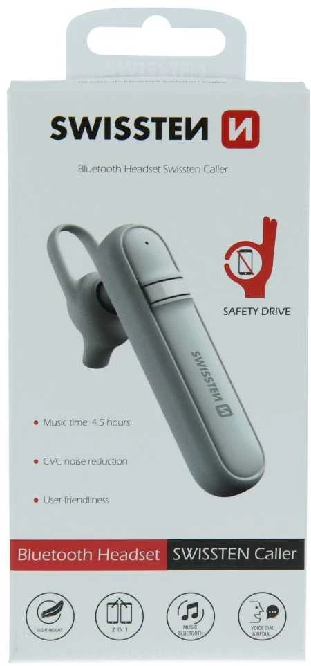 Swissten Bluetooth ausinės pokalbiams Caller - baltos