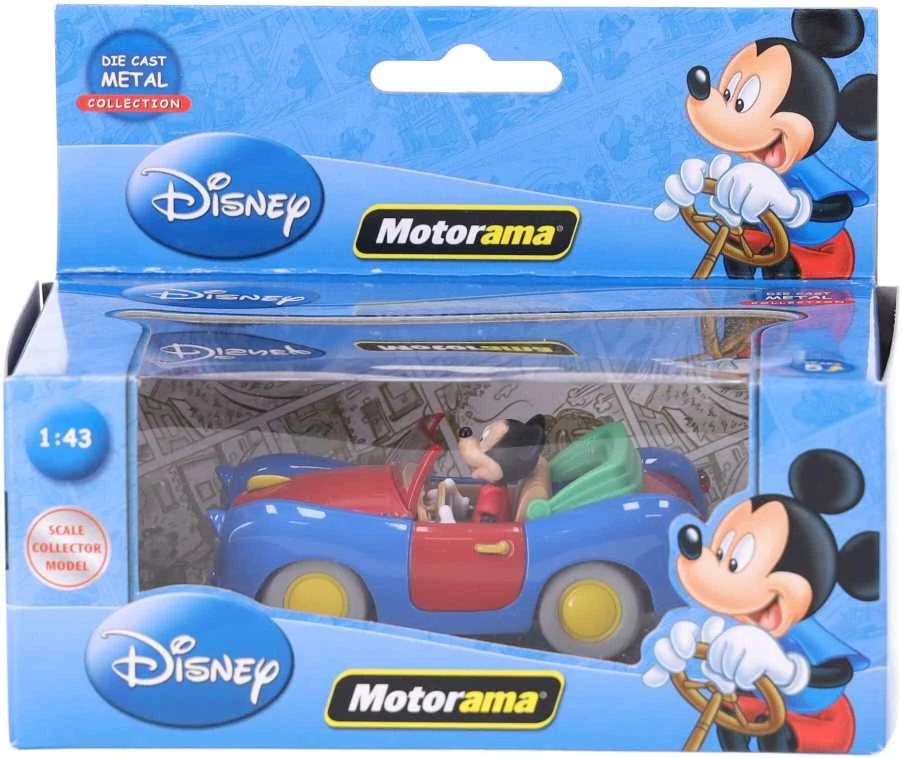 Disney Samochodziki Motorama „Auto Disney“ 1:43 skalėje - „Mickey“, „Scrooge“, „Donald“, „Goofy“ (1 vnt.)