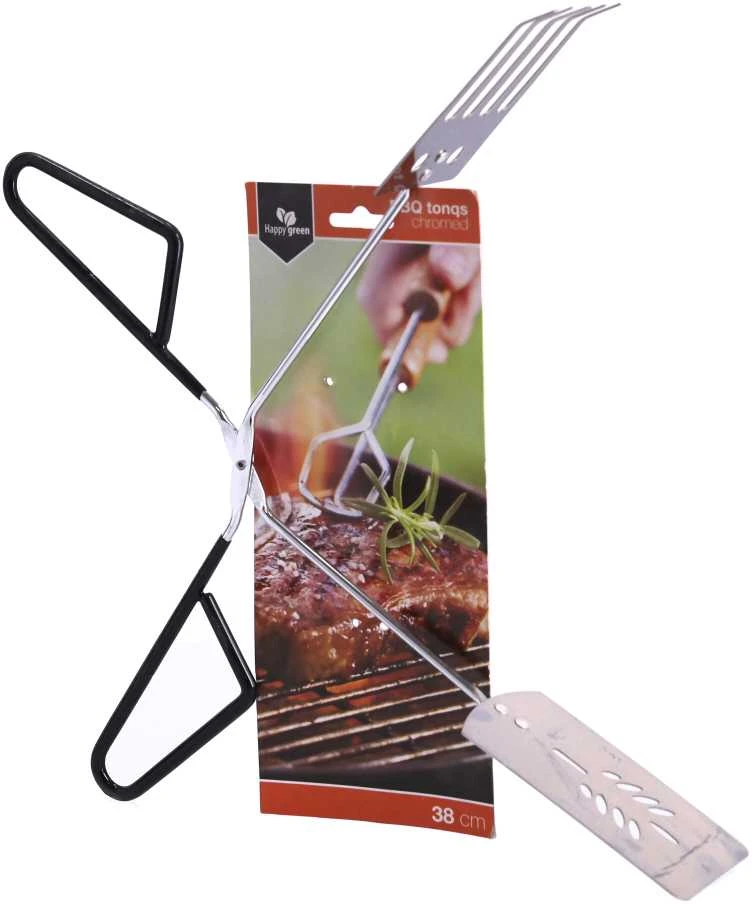 Chromuotos BBQ žnyplės 38cm