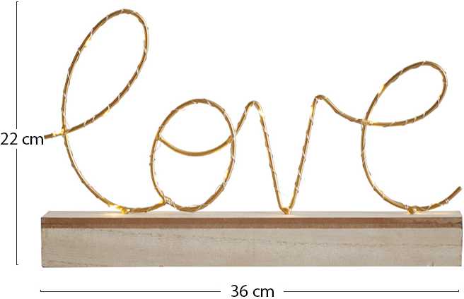 "LOVE" stovima dekoracija su LED apšvietimu