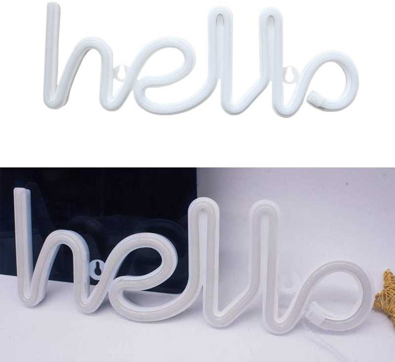 LED Neon dekoratyvinė lempa - hello 2, energiją taupanti