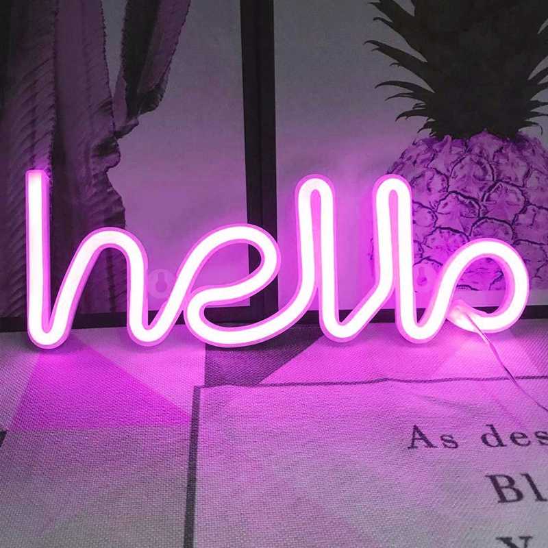 LED Neon dekoratyvinė lempa - hello 2, energiją taupanti