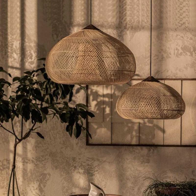 Pakabinamas šviestuvas Dekoratyvinė Rataninė Pakabinama Lempa 40 cm - Natūrali Spalva