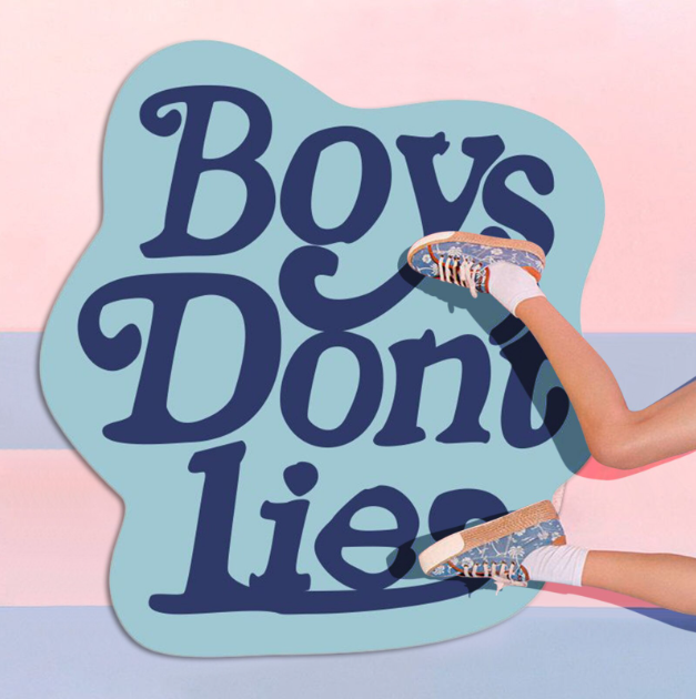 Dekoratyvinis minkštas kilimas „Boy's Don't Lie“ 80 x 80 cm - mėlynas