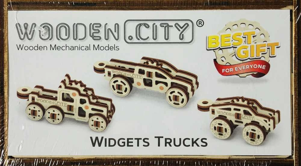 Dėlionė WOODEN CITY 3D medinis puzzle – sunkvežimiai