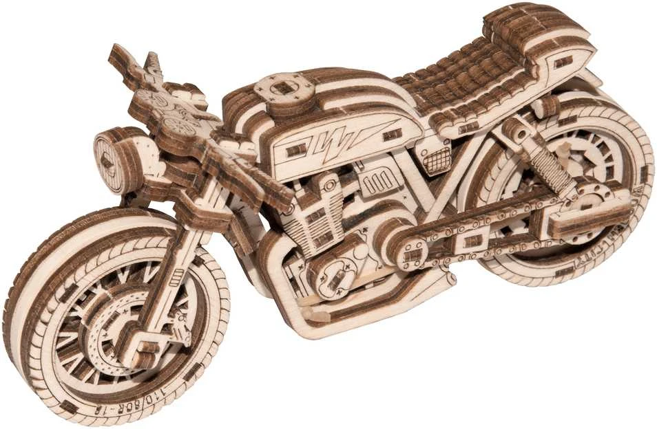 Dėlionė WOODEN CITY 3D Medinis Puzzle Cafe Racer Motociklas
