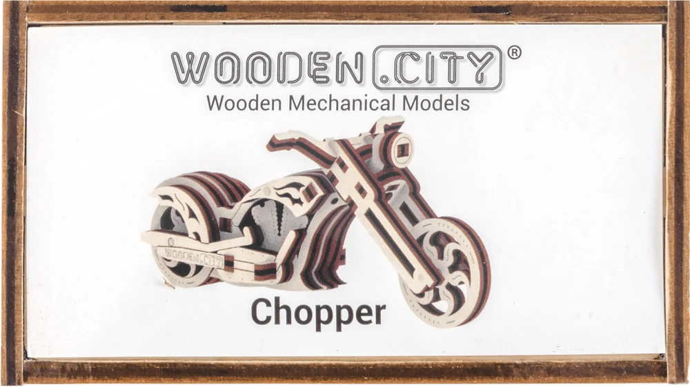 Wooden City Wooden.City 3D medinis motociklo dėlionė – Chopper valdiklis