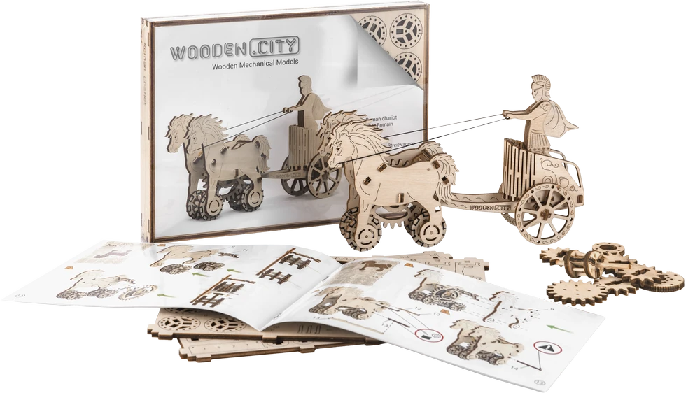 Dėlionė WOODEN CITY 3D Medinis Modelis Romainų Raitelis - Ekologiškas