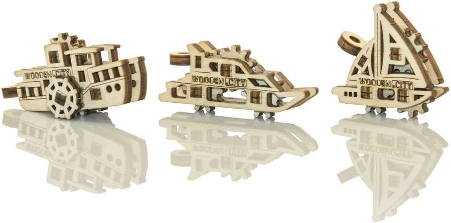 Dėlionė WOODEN CITY 3D Medinis Puzzles - Laivai