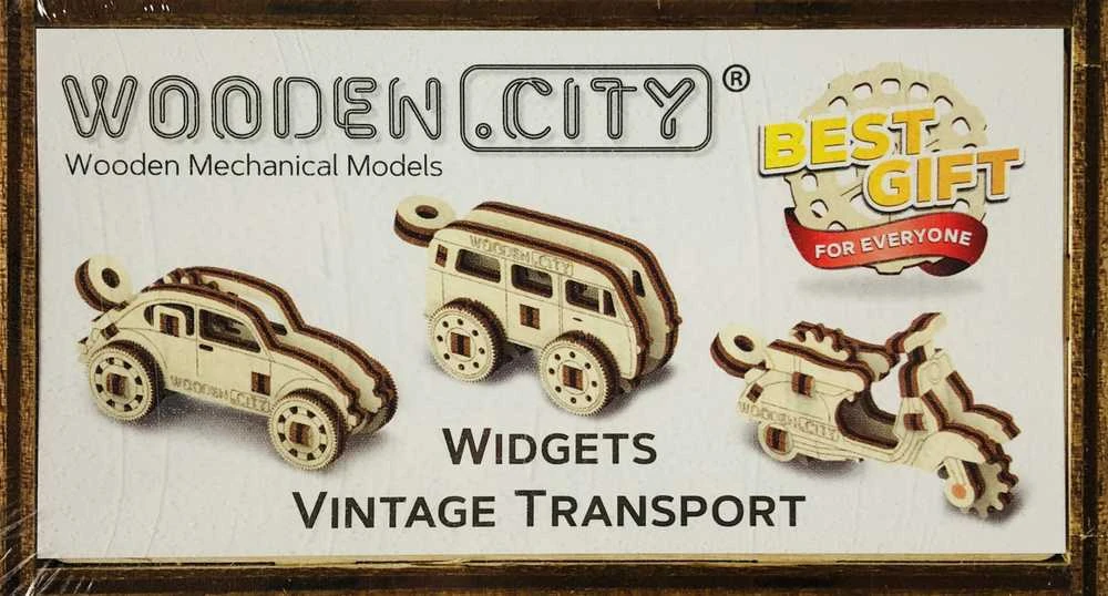 Dėlionė WOODEN CITY 3D Medinis Puzzle Modelis Senoviniai Automobiliai ir Motociklas