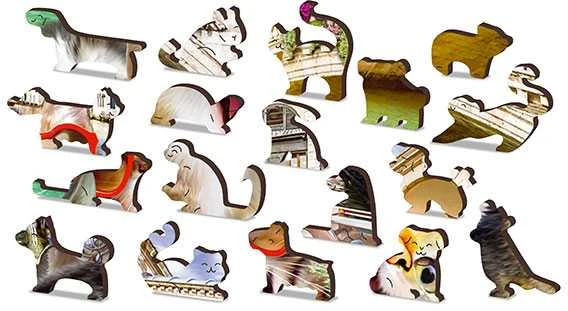 Dėlionė WOODEN CITY Medinis Puzzle su Figūrom - Katės Venecijoje 75 dalys
