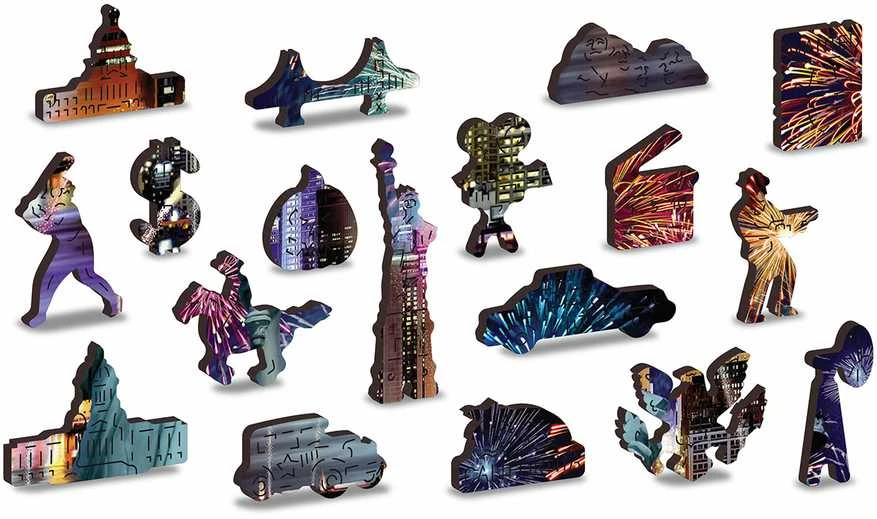 Dėlionė WOODEN CITY Medinės Puzzle – Naujoji Yorkas Naktį XL, 1000 elementų