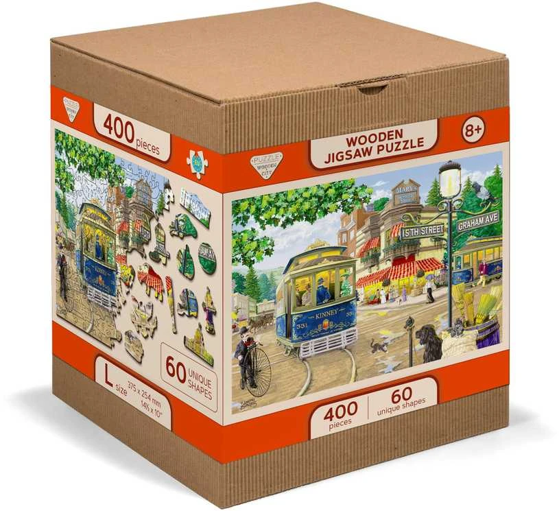WOODEN CITY Mediniai Dėlionės XL Victorian Street 1010 dalių