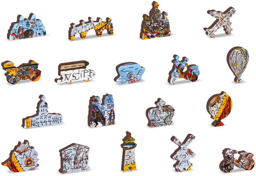 Dėlionė Wooden city Mediniai galvosūkiai su figūrėlėmis - žemėlapis „Nova Senovės terrarumas“, 505 elementai