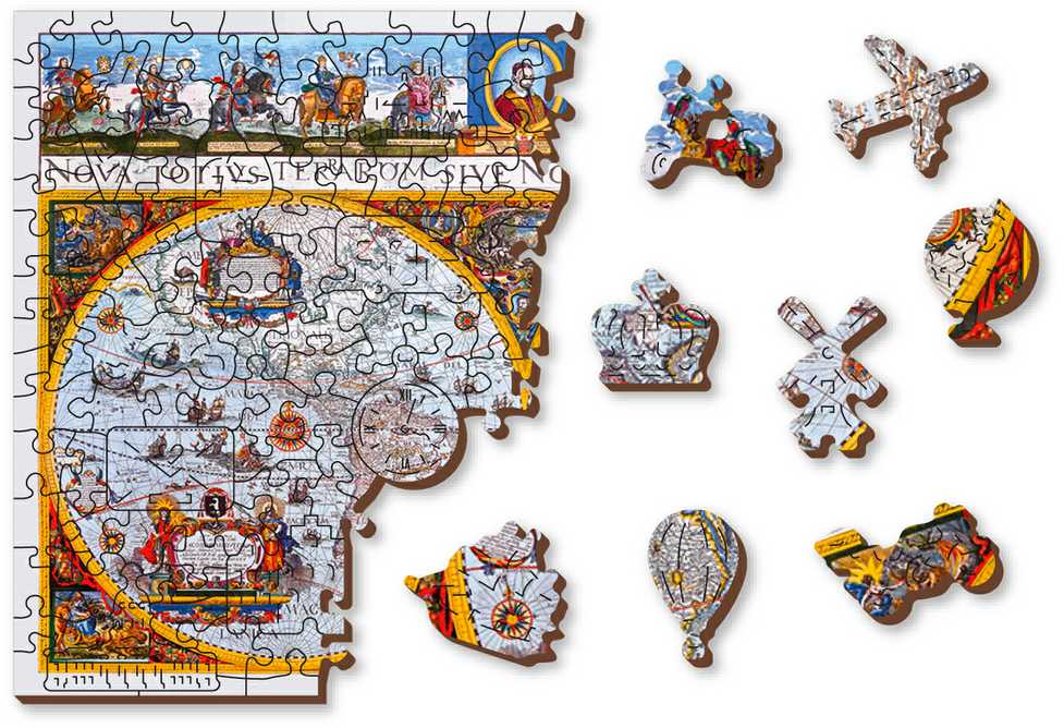 Dėlionė Wooden city Mediniai galvosūkiai su figūrėlėmis - žemėlapis „Nova Senovės terrarumas“, 505 elementai
