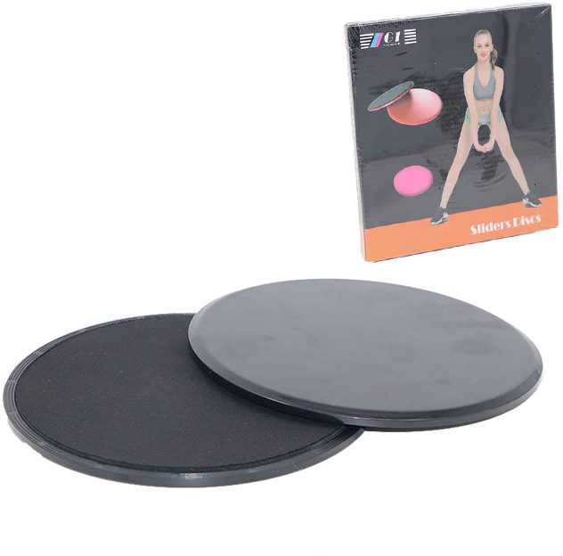 Slidinkite diską + 5 vnt, skirtos mankštos dantenai - juoda