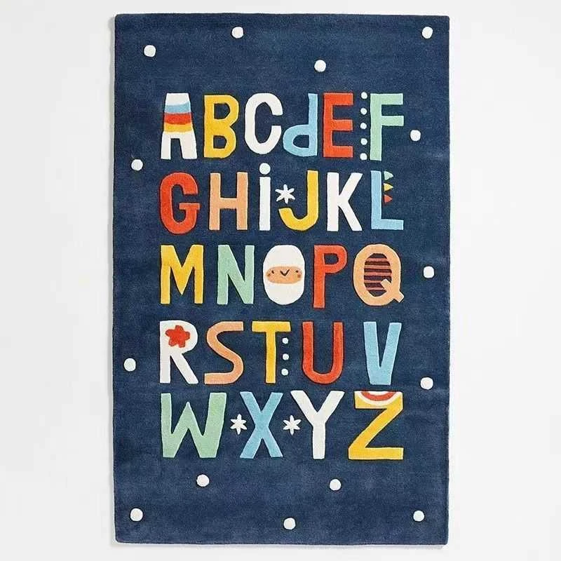 Kilimas, vaikų kūdikiams, 140 x 80 cm, Alphabet, tamsiai mėlynas