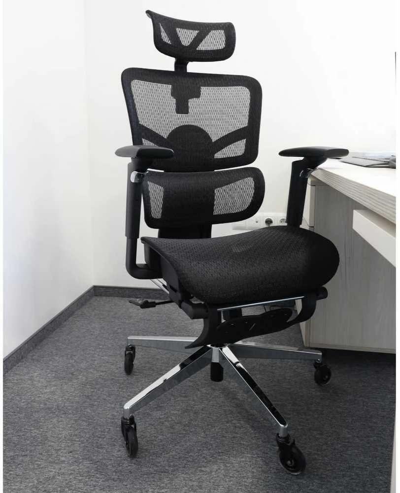 Ergonomiška Reguliuojama Tinklinė Biuro Kėdė - Juoda