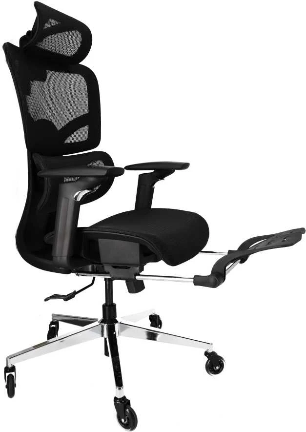 Ergonomiška Reguliuojama Tinklinė Biuro Kėdė - Juoda