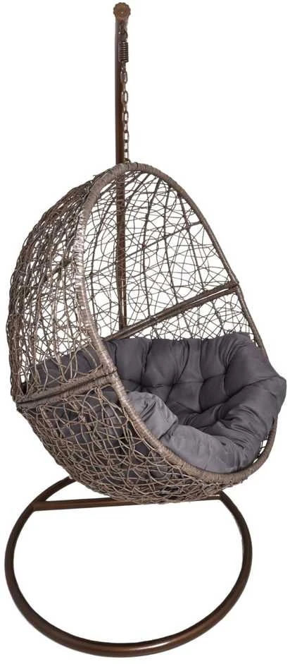 Hanging Cocoon Kėdė su Stovu – Ruda (Pilkas Pagalvė)
