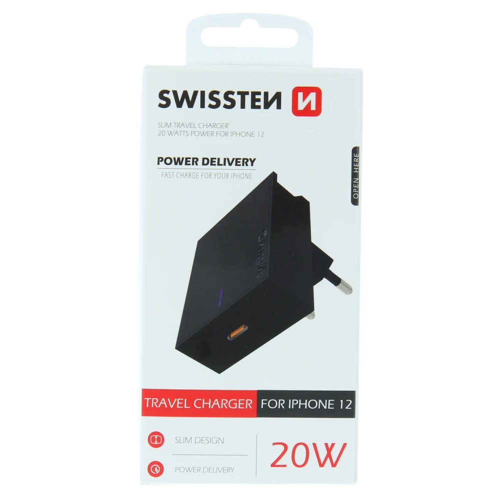 Swissten Įkroviklis 20W Power Delivery iPhone - juodas