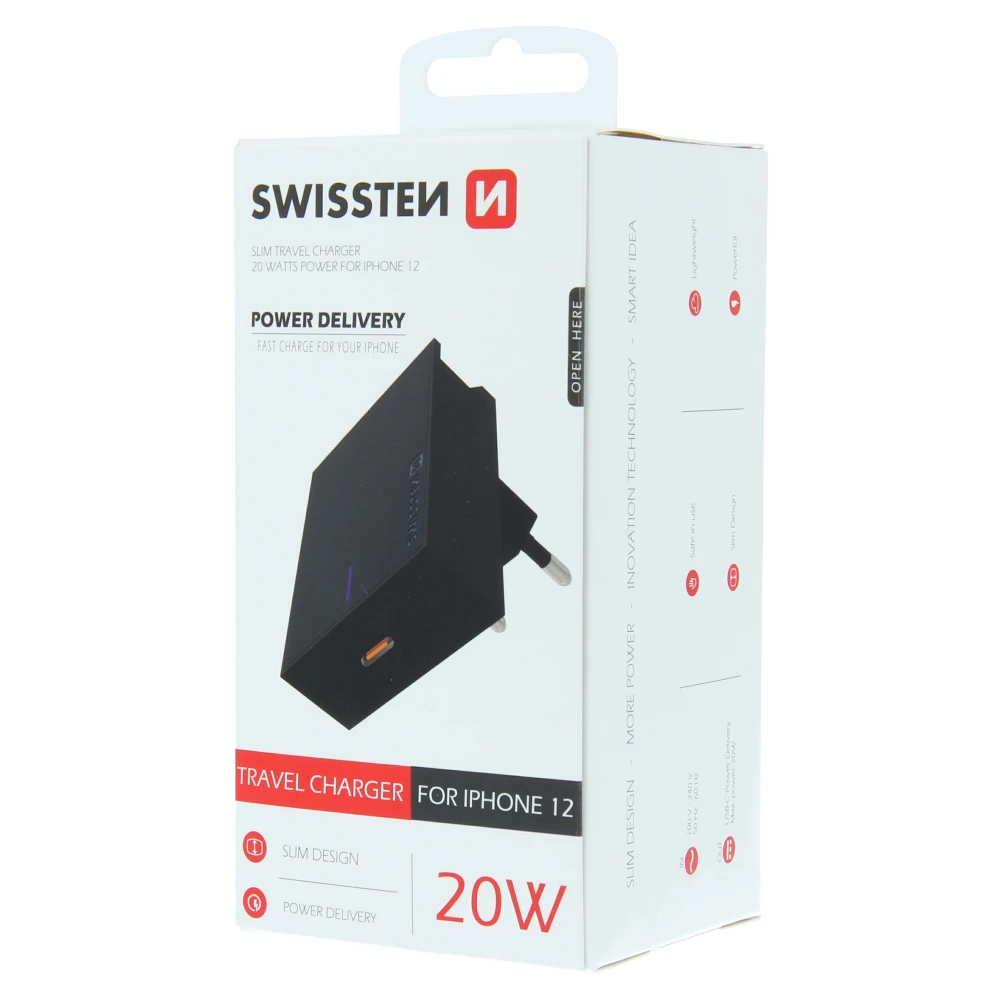 Swissten Įkroviklis 20W Power Delivery iPhone - juodas