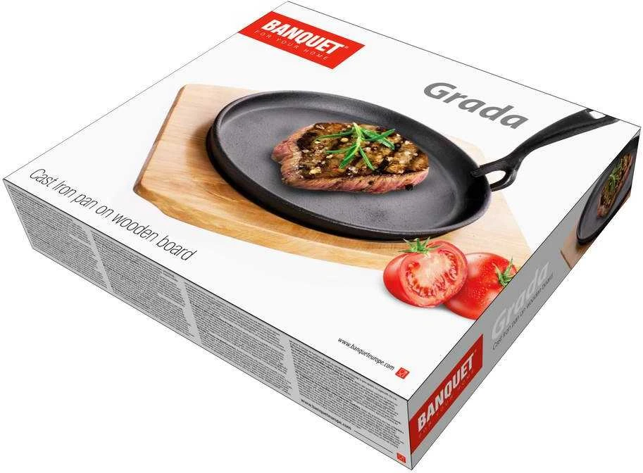 Banquet Keptuvė Ketaus 22cm su medin. padėklu