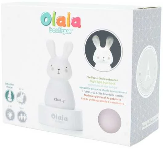 Olala Boutique Olala LED naktinė lempa - Kiškis Charly, rožinė