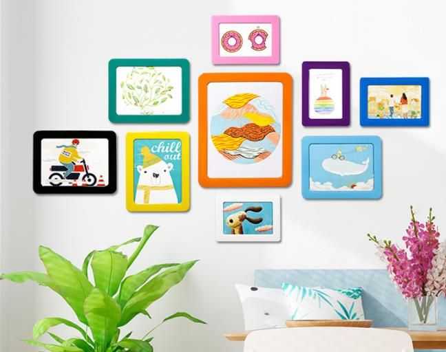 Nuotraukų rėmelis Magnetinis savęs - pritvirtinantis rėmo dydis 12,3x8,1 cm - rožinė