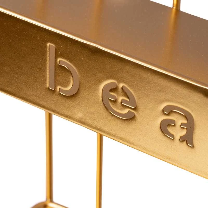 BEAUTY LIFE Kosmetikos Pusiau Dviejų Lygių Metalinė Lentyna - Auksinė