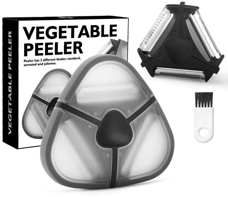 Peeler su trim 3in1 peiliukais - juoda