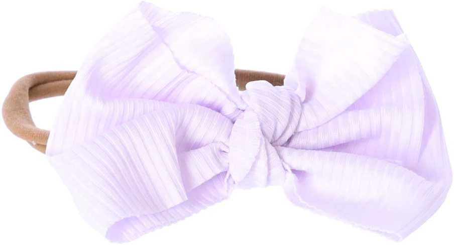 Kūdikių galvos juosta su kaspinu - šviesiai violetinė