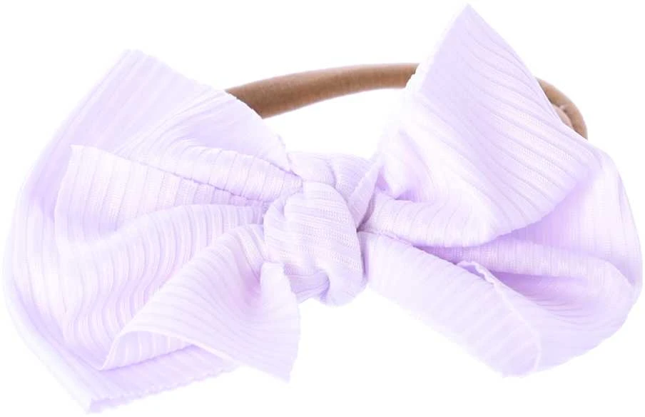 Kūdikių galvos juosta su kaspinu - šviesiai violetinė