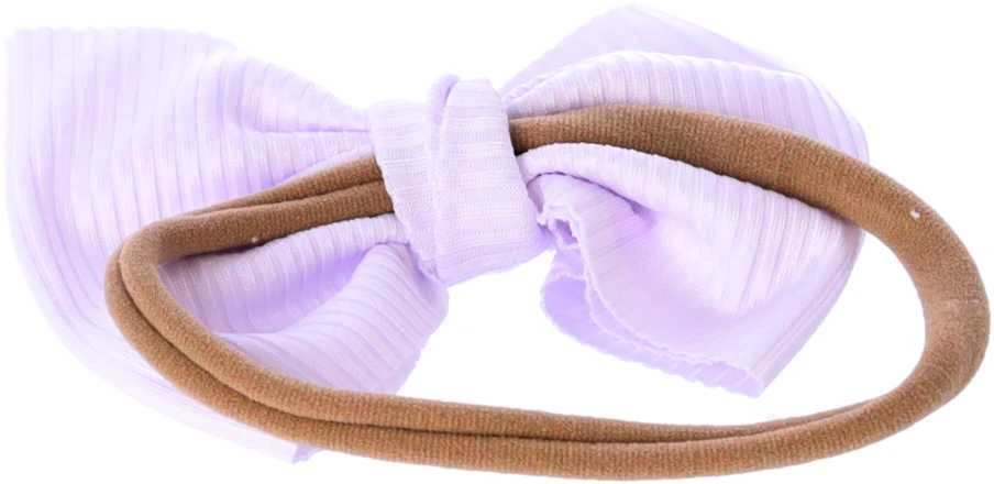Kūdikių galvos juosta su kaspinu - šviesiai violetinė