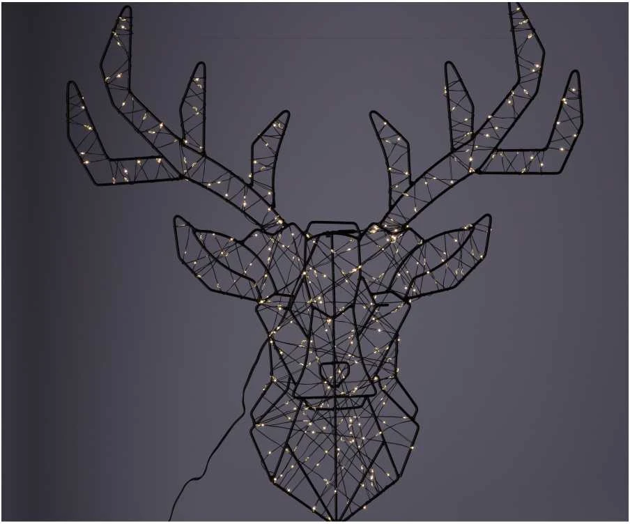 LED dekoracija Elnias juoda metalinė
