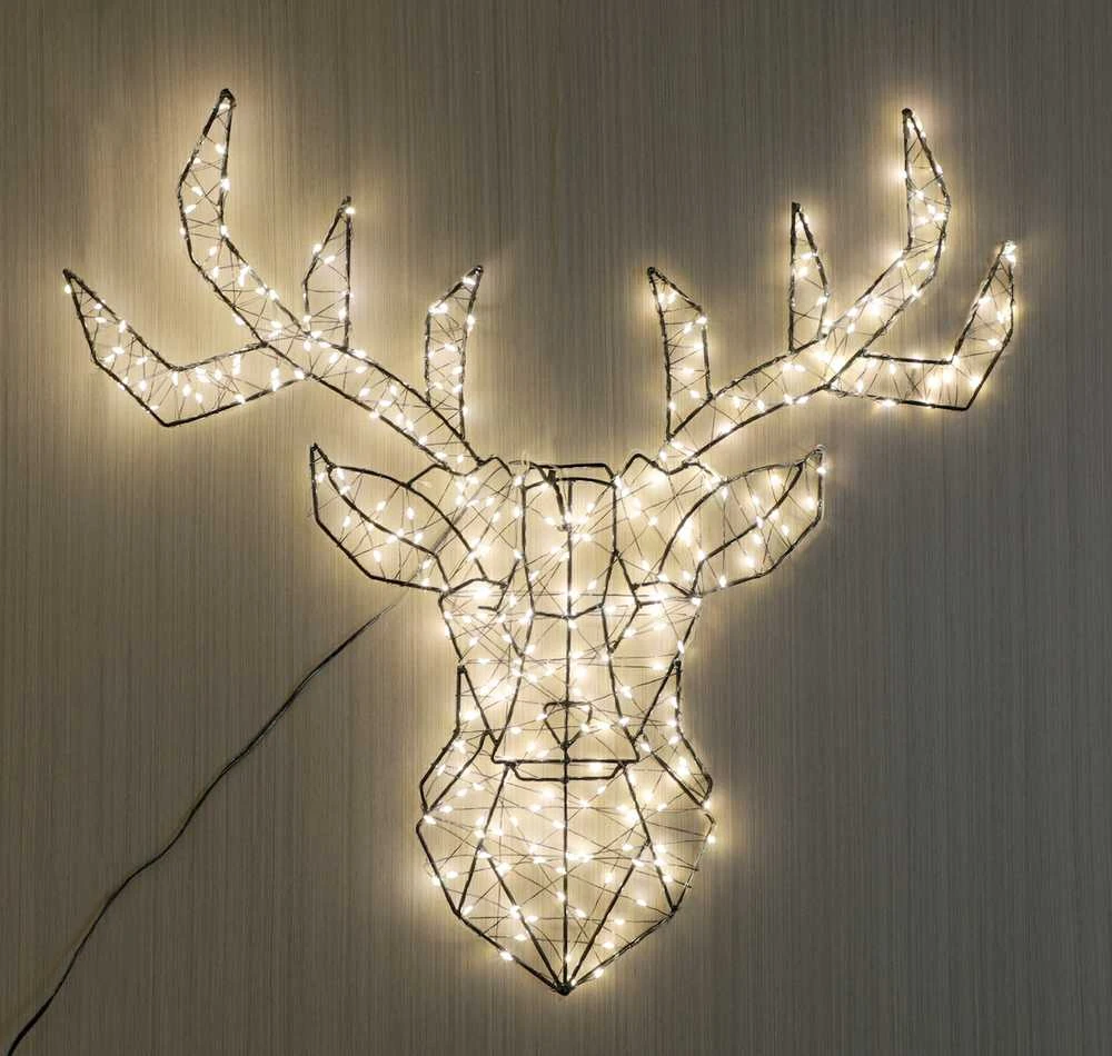 LED dekoracija Elnias juoda metalinė