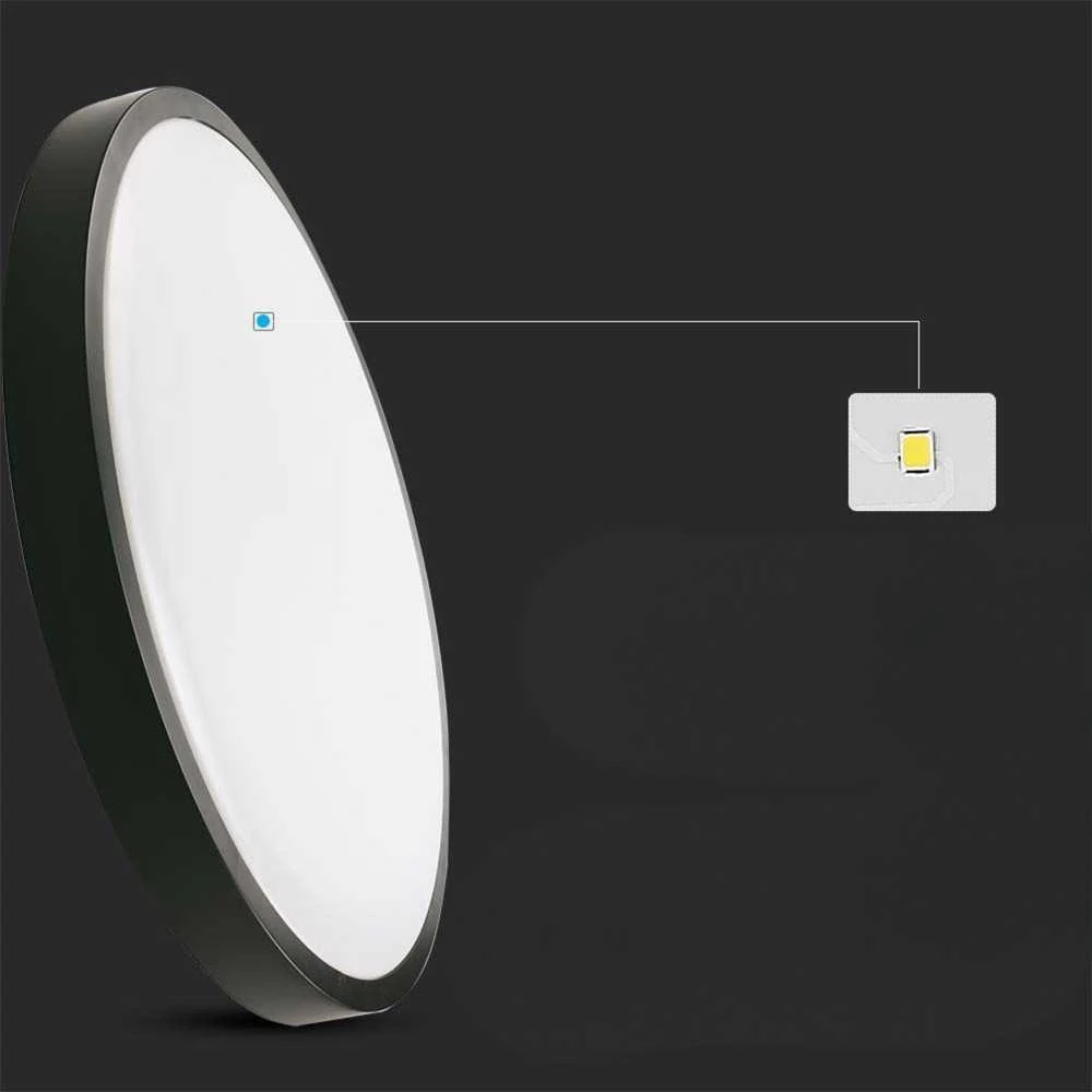 Sieninis šviestuvas 18W LED paviršinis šviestuvas, juodu korpusu, 4000K, IP44