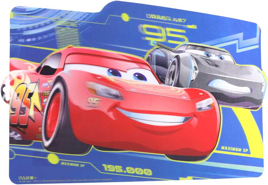 CVARS 3 Plastikinė stalo užtiesalas 43x28cm Automobilių dizainas