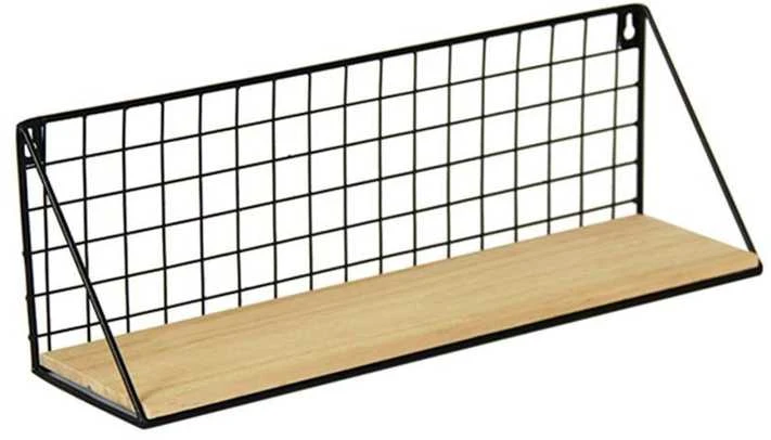 Metalinė siena lentyna LOFT 45 x 13,5 cm - juoda