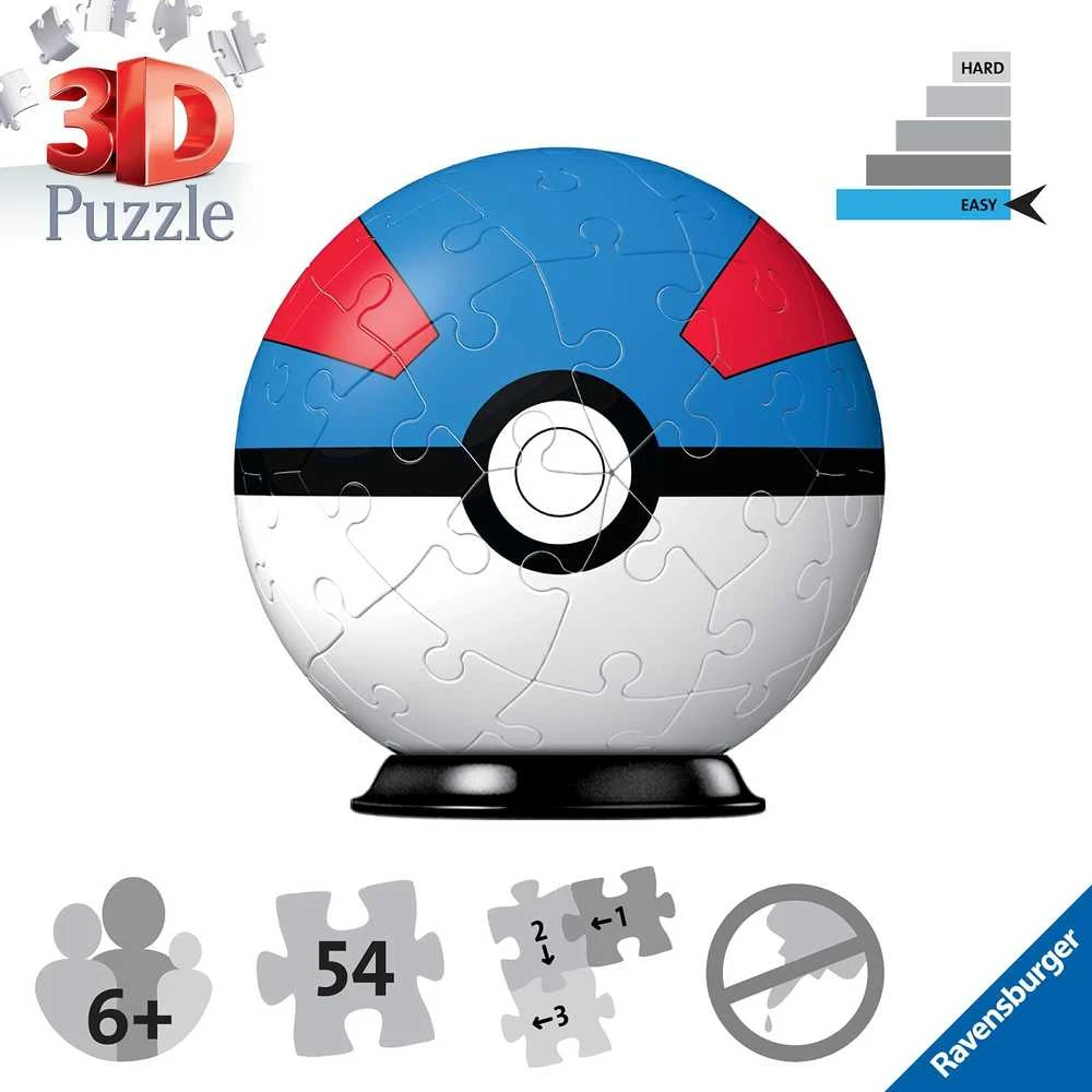 Ravensburger 3D Dėlionė 54 vnt. - Pokemon kamuolys