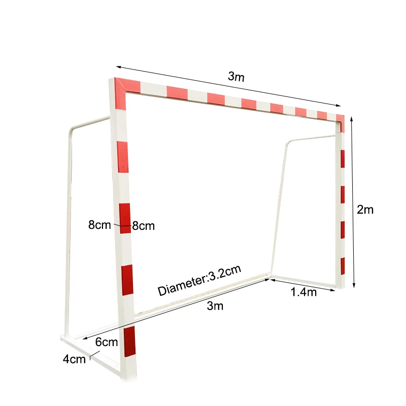 Profesionali futbolo vartai su tinklu 300x200 cm - Raudonai baltas
