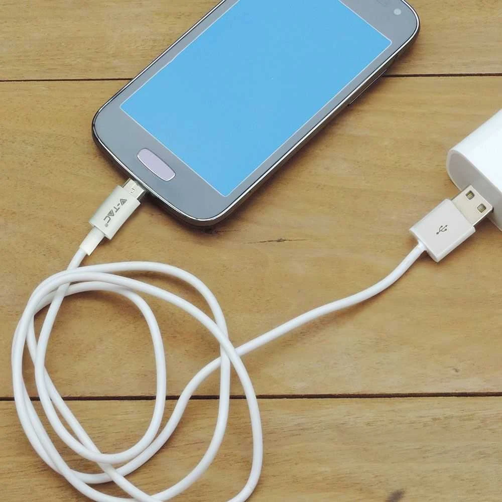 1m mikro USB laidas, baltas, TPE.